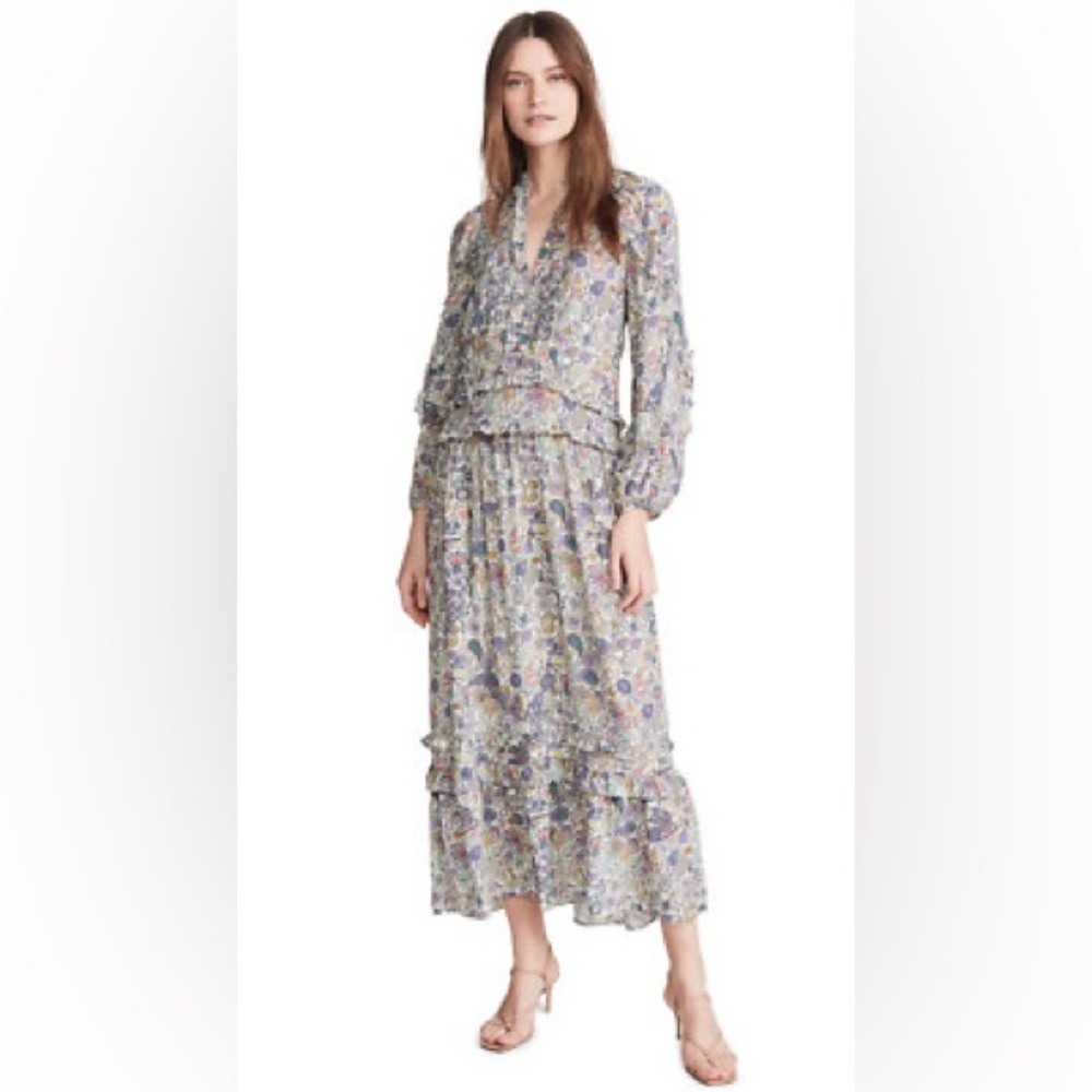 Zadig & Voltaire summer / spring Tiered Ruffled maxi dress medium - Picture 3 of 11